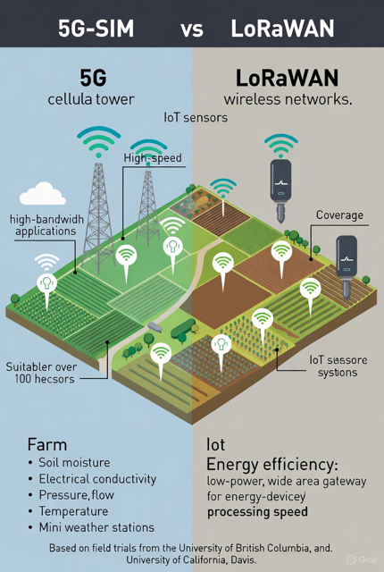 Comparative Analysis, 5G & LoRa WAN for Wireless Smart Irrigation