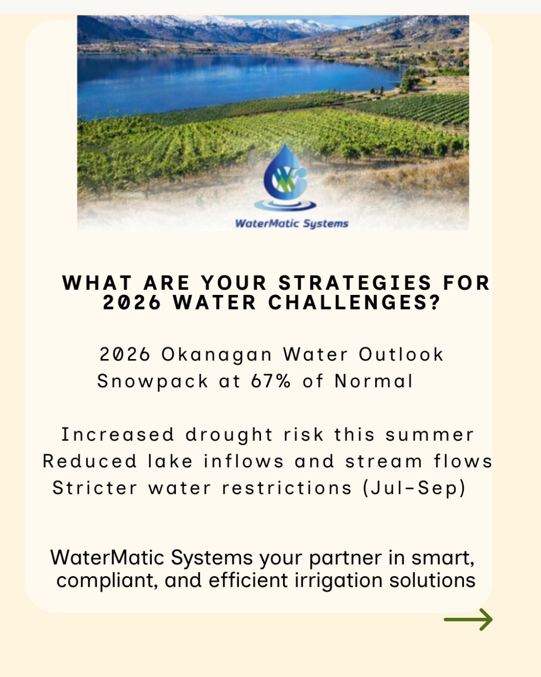What are your strategies for 2026 water challenges?